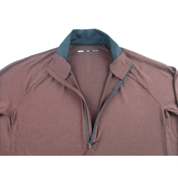 REI Co-op Pullover Mens Large Brown Quarter Zip Stretch Athletic Shirt‎ Outdoor